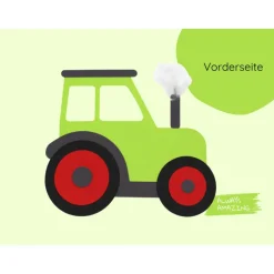 Best Einladungskarte Traktor Bastelset | Traktor Einladungskarten | grüner Traktor | Traktor zum basteln | Traktor Mottoparty Kinder Einladungskarten