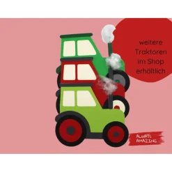 Einladungskarten|Always Amazing GbR Einladungskarte Traktor Bastelset | Traktor Einladungskarten | der kleine rote Traktor | Roter Traktor