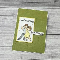 Sale Einladungskarten Geburtstag etc. Einladung „Wir feiern“ Party Tanzen tanzendes Paar Anlass Karten Handmade Stampin‘ Up! Einladungskarten