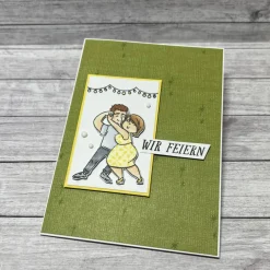 Sale Einladungskarten Geburtstag etc. Einladung „Wir feiern“ Party Tanzen tanzendes Paar Anlass Karten Handmade Stampin‘ Up! Einladungskarten