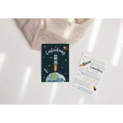 Einladungskarten|TildaandTheo Einladungskarten Weltall Kindergeburtstag - Kindergeburtstagseinladung Space-Party - Einladung zum Kindergeburtstag