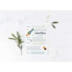 Einladungskarten|TildaandTheo Einladungskarten Weltall Kindergeburtstag - Kindergeburtstagseinladung Space-Party - Einladung zum Kindergeburtstag