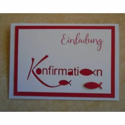Einladungskarten|Nachtkarten Einladungskarten zur Konfirmation Einladungskarte Fisch Einladung Einladungen Mädchen Grußkarte Konfirmationskarte