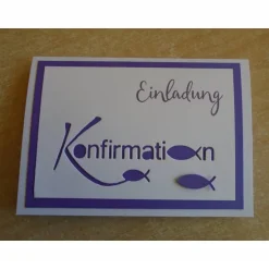 Clearance Einladungskarten zur Konfirmation Einladungskarte Fisch Einladung Einladungen Mädchen Grußkarte Konfirmationskarten Einladungskarten