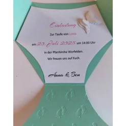 Clearance Einladungskarte/Windelkarte zur Taufe, Babyparty, Babyshower Einladungskarten