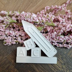 Best Einschieber "Stift mit ABC" mit kleinem Halter aus Keraflott gegossen Kinder Einschulung
