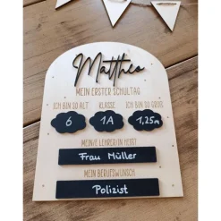 Einschulung|Wunschelfe Einschulung Deko - Beschriftbare Tafel für Schulkind | Schulanfang | Erinnerung an die Schulzeit | Geschenk Einschulung,