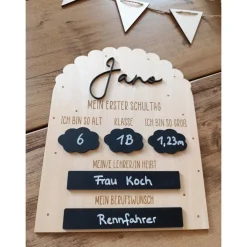 Einschulung|Wunschelfe Einschulung Deko - Beschriftbare Tafel für Schulkind | Schulanfang | Erinnerung an die Schulzeit | Geschenk Einschulung,