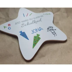 Sale Einschulungsdeko für Sternenkind | Sternenkind Schulanfang | Einschulungsgeschenk Grabdeko | personalisierter Stern für Gedenksteine
