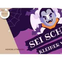 Discount Einzigartige Halloween Haus Deko – Türschild mit Vampir Motiv in DIN A4 als Print | Kinder -Halloweenparty Accessoires