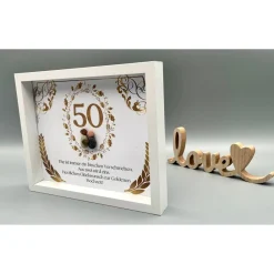 Einzigartiges Geschenk | Custom Wandbild goldene Hochzeit personalisierbar | Geschenk goldene Hochzeit | Liebe | 50. Jah Gastgeschenke
