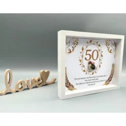 Einzigartiges Geschenk | Custom Wandbild goldene Hochzeit personalisierbar | Geschenk goldene Hochzeit | Liebe | 50. Jah Gastgeschenke