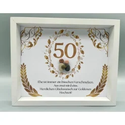 Einzigartiges Geschenk | Custom Wandbild goldene Hochzeit personalisierbar | Geschenk goldene Hochzeit | Liebe | 50. Jah Gastgeschenke