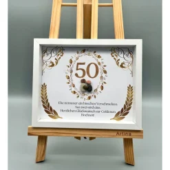 Einzigartiges Geschenk | Custom Wandbild goldene Hochzeit personalisierbar | Geschenk goldene Hochzeit | Liebe | 50. Jah Gastgeschenke