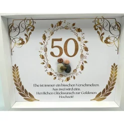 Einzigartiges Geschenk | Custom Wandbild goldene Hochzeit personalisierbar | Geschenk goldene Hochzeit | Liebe | 50. Jah Gastgeschenke