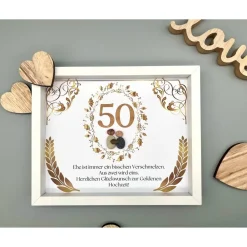Einzigartiges Geschenk | Custom Wandbild goldene Hochzeit personalisierbar | Geschenk goldene Hochzeit | Liebe | 50. Jah Gastgeschenke