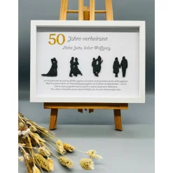 Einzigartiges Geschenk | Custom Wandbild goldene Hochzeit | Geschenk goldene Hochzeit personalisierbar | Liebe | 50. Jah Gastgeschenke