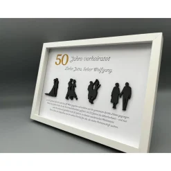 Einzigartiges Geschenk | Custom Wandbild goldene Hochzeit | Geschenk goldene Hochzeit personalisierbar | Liebe | 50. Jah Gastgeschenke
