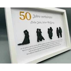 Einzigartiges Geschenk | Custom Wandbild goldene Hochzeit | Geschenk goldene Hochzeit personalisierbar | Liebe | 50. Jah Gastgeschenke