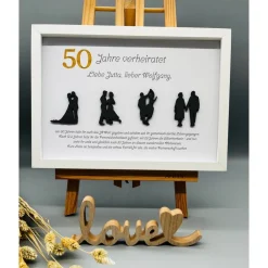 Einzigartiges Geschenk | Custom Wandbild goldene Hochzeit | Geschenk goldene Hochzeit personalisierbar | Liebe | 50. Jah Gastgeschenke