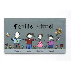 Sale einzigartiges Geschenk zum Einzug / Umzug, Türschild Familie aus Holz personalisiert mit Namen, Holzschild, Haustürschild, Familienschild, einmalig, dekorativ & wetterfest Geschenke