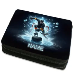 Best Eishockey Federmäppchen inkl. Inhalt mit Name / personalisierbar Kinder Federmäppchen