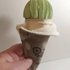 Sommer|Rosarium Eistütenhalter 2 Stück – Waschbarer Kleckerschutz Tropfschutz für Eiswaffeln, Braun Bunt, Frühling & Sommer