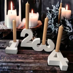 Clearance Elegante moderne Adventskranz Zahlen mit Kerzentüllen Adventskränze
