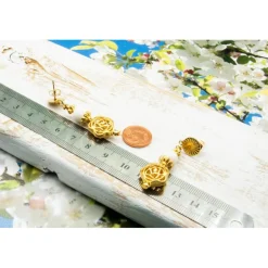 Best Elegante Ohrstecker in goldfarben, weiß, Glasperlen, Hippie Ohrringe, handgemachter Unikatschmuck, Weihnachtsgeschenk Brautschmuck