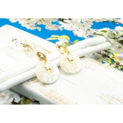 Online Elegante Ohrstecker in goldfarben, beige, Brautschmuck Ohrringe, handgemachtes Unikat, Weihnachtsgeschenk frau Brautschmuck