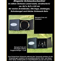 Clearance Elegante Schmuckschachtel/-Etui 8,2x8,2x2,9cm Geschenkverpackung f. Armband Ohrringe Anhänger Engel Schmuckset Schwarz Geschenkverpackungen