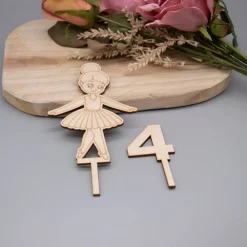 Outlet Eleganter Caketopper mit Ballerina-Motiv Tortendekoration