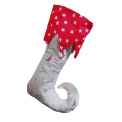 Nikolausstiefel|Afrosteff Elfensocke mit Einhorn Motiven, Kaminsocke zum aufhängen und befüllen
