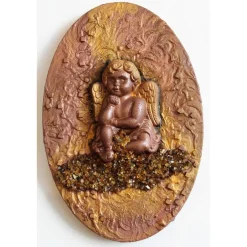 Kunst|Susanne Hiebl...die etwas andere Art! Engel DER NACHDENKLICHE Collage auf Keilrahmen Geschenk Muttertag Valentinstag Geburtstag Putte Schutzengel
