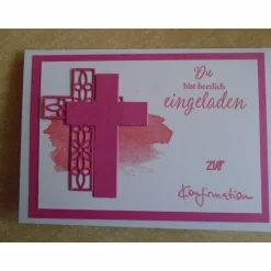 Enladungskarten zur Konfimation Mädchen Junge Einladungen Kreuz Einladung Kommunion Einladungskarte Farben nach Wahl Einladungskarten