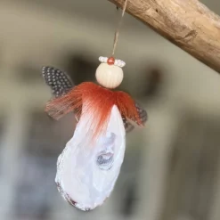 Baumschmuck|frangipaniART by Ulla Mohr Entzückender Schutzengel aus einer echten Austernschale