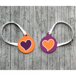 Accessoires|ZWEIFARBIG 2er Set Anhänger **HerzDUO2** von 3,2cm Glücksbringer Oktoberfest Valentinstag Hochzeit Geburtstag Herz