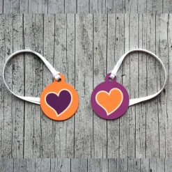 Accessoires|ZWEIFARBIG 2er Set Anhänger **HerzDUO2** von 3,2cm Glücksbringer Oktoberfest Valentinstag Hochzeit Geburtstag Herz