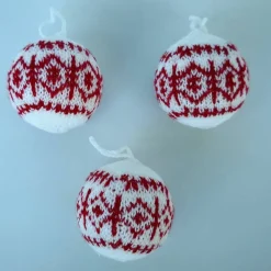 3er Set gestrickter Baumschmuck Baumschmuck