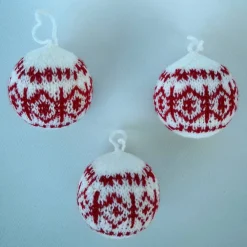 3er Set gestrickter Baumschmuck Baumschmuck