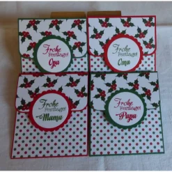 New 4er Set Gutscheinverpackung für Weihnachten Geldgeschenke