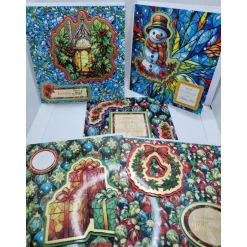 Weihnachtskarten|Tara24 5er Set handgefertigte Weihnachtskarten 15x15 cm mit Umschlägen – verschiedene Motive