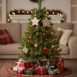 12er Set kleiner Baumschmuck Weihnachten Holzanhänger verschiedene Formen Weihnachtsdeko