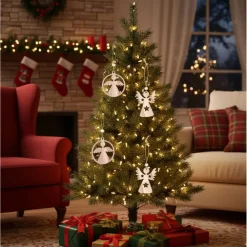 12er Set kleiner Baumschmuck Weihnachten Holzanhänger verschiedene Formen Weihnachtsdeko