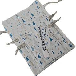 Säckchen & Beutel|Afrosteff 3er Set Nikolaussäckchen, Weihnachtssäckchen blau und weiß