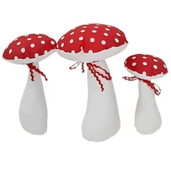 Discount 3-er Set Stoffpilze, Fliegenpilz, herbstliche Deko-Pilze Herbst