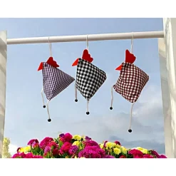 Clearance 3-er Set "Verrückte Hühner", genähte Osterhühner zum Aufhängen Osterdeko
