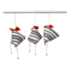 Best 3-er Set "Verrückte Hühner", genähte Osterhühner zum Aufhängen Osterdeko