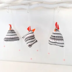 Best 3-er Set "Verrückte Hühner", genähte Osterhühner zum Aufhängen Osterdeko