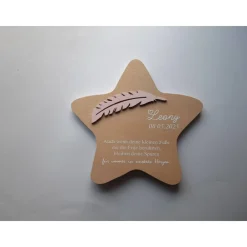 Sale Erinnerung an ein Sternenkind, Geschenk für Sterneneltern, individuelle gestaltetes Trauergeschenk, Naturholz Stern Mutmacher